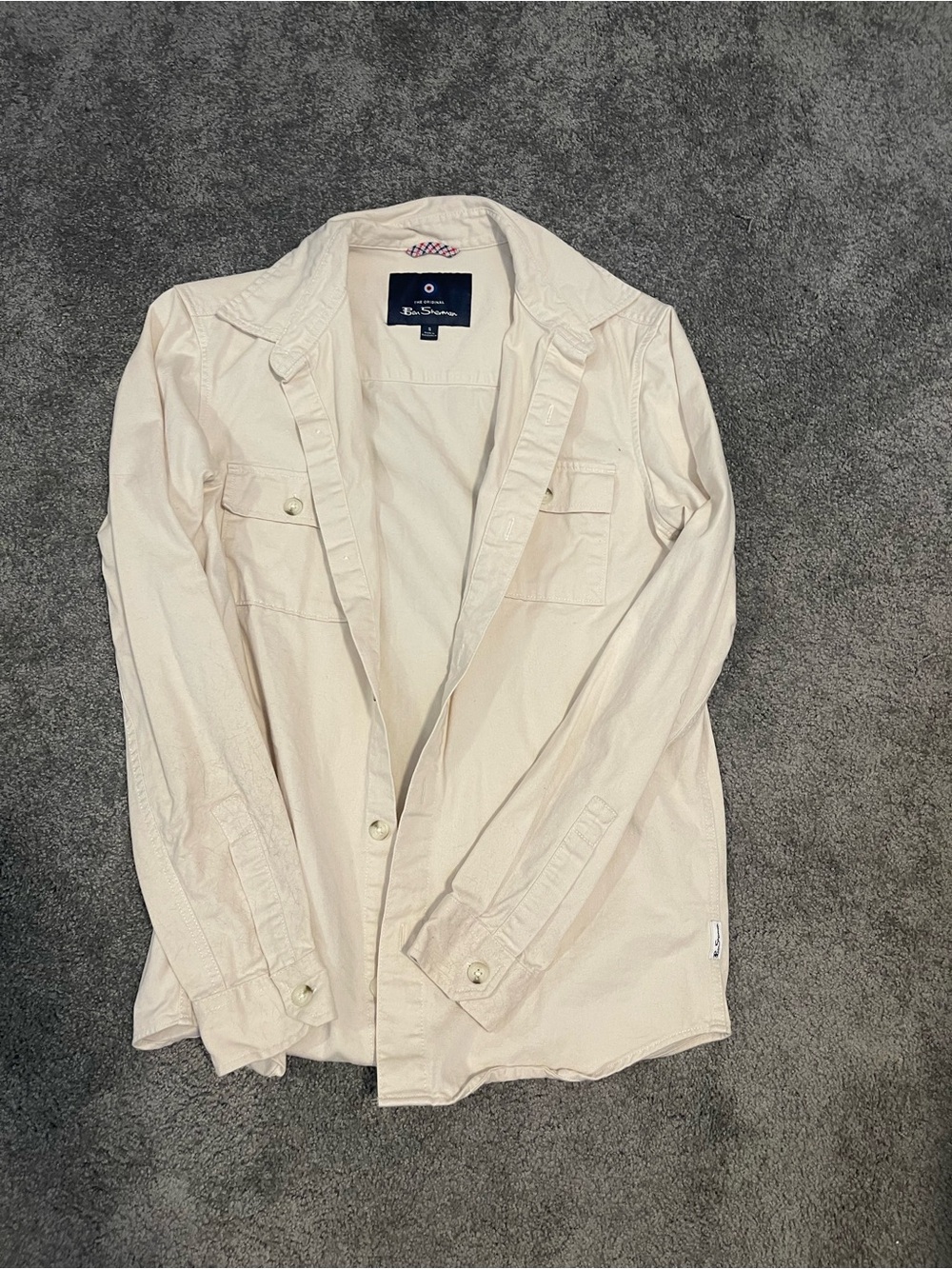 Ben Sherman Lightweight Cream Button-Up Shirt Jacket